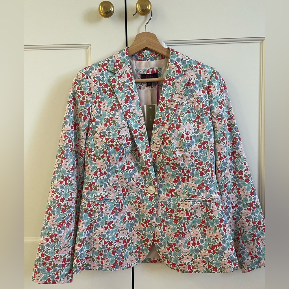 NWT J. Crew Liberty Campbell blazer floral cotton size 4